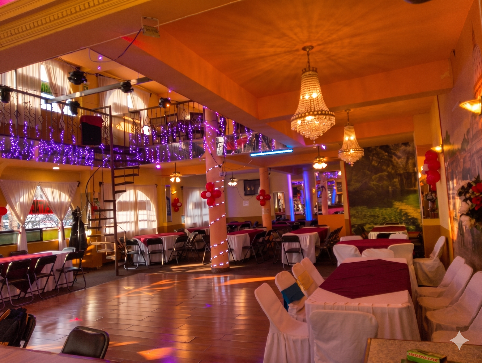 Salón de eventos iluminado